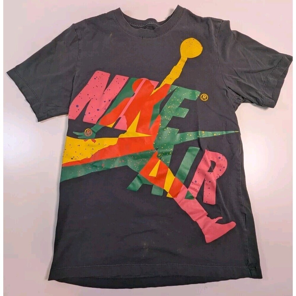 Air Jordan Shirt Men Black Jumpman Big Print Crew Tee Basketball Adult Small
